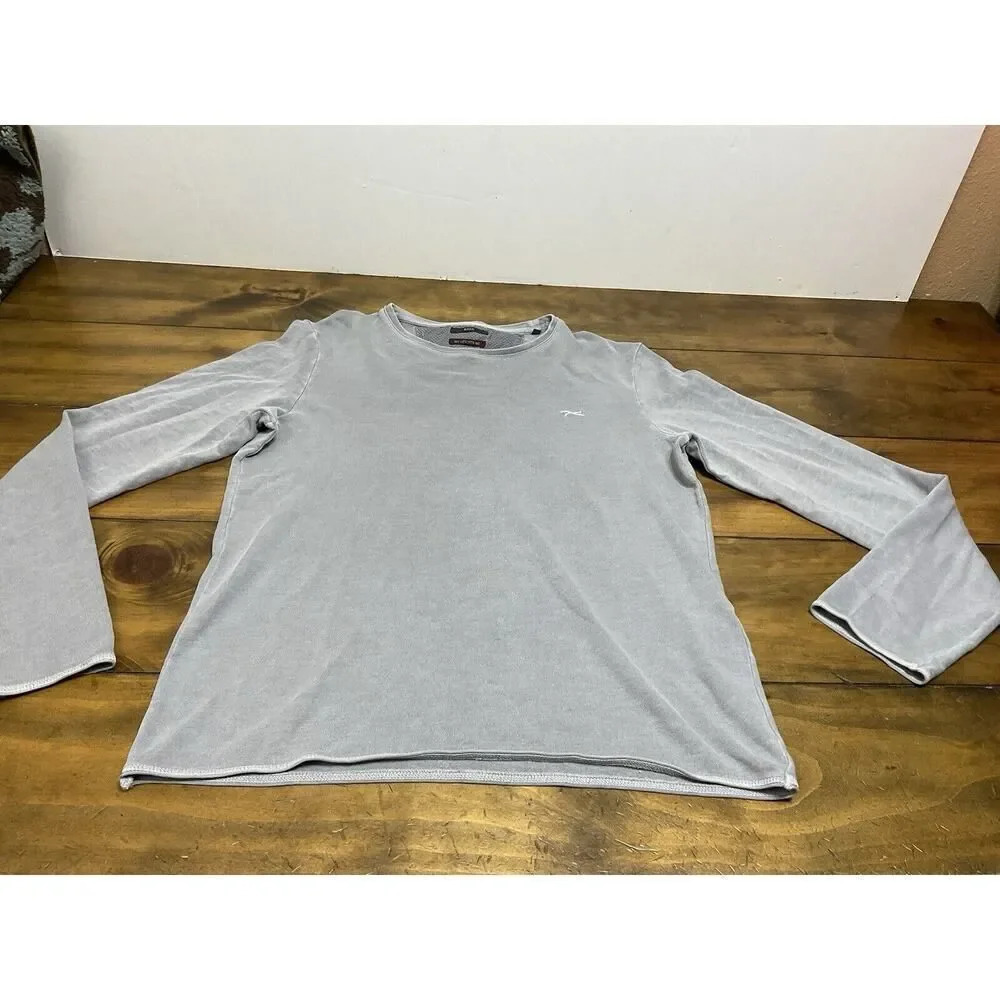 Brax Feel Good Mens Sweatshirt Crew Long Sleeve Size Small Gray Weave